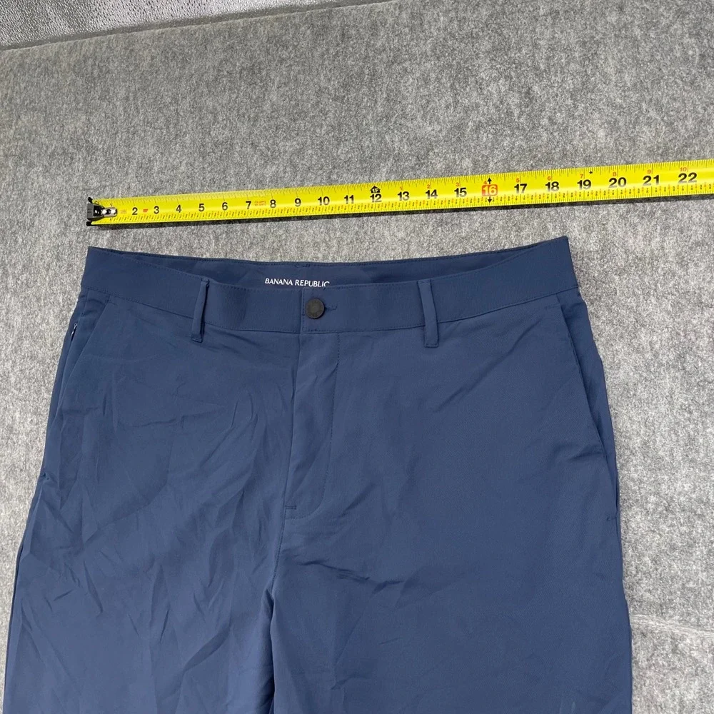 Banana Republic Chino Pants Mens 38x27 Navy Blue Performance Core Temp Slim Fit